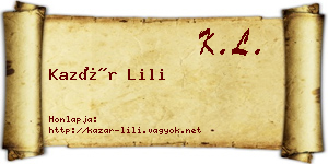 Kazár Lili névjegykártya