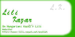 lili kazar business card